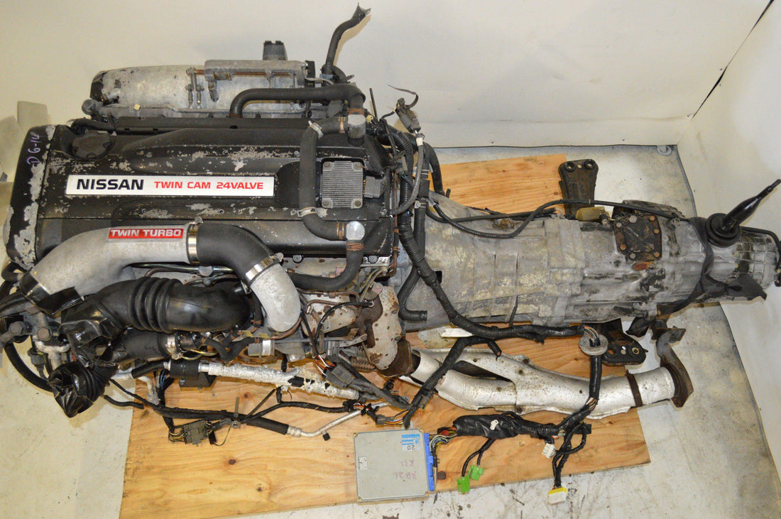 JDM NISSAN RB26DETT R32 SKYLINE TWIN TURBO ENGINE 5-SP MANUAL AWD TRANS, WIRING, ECU