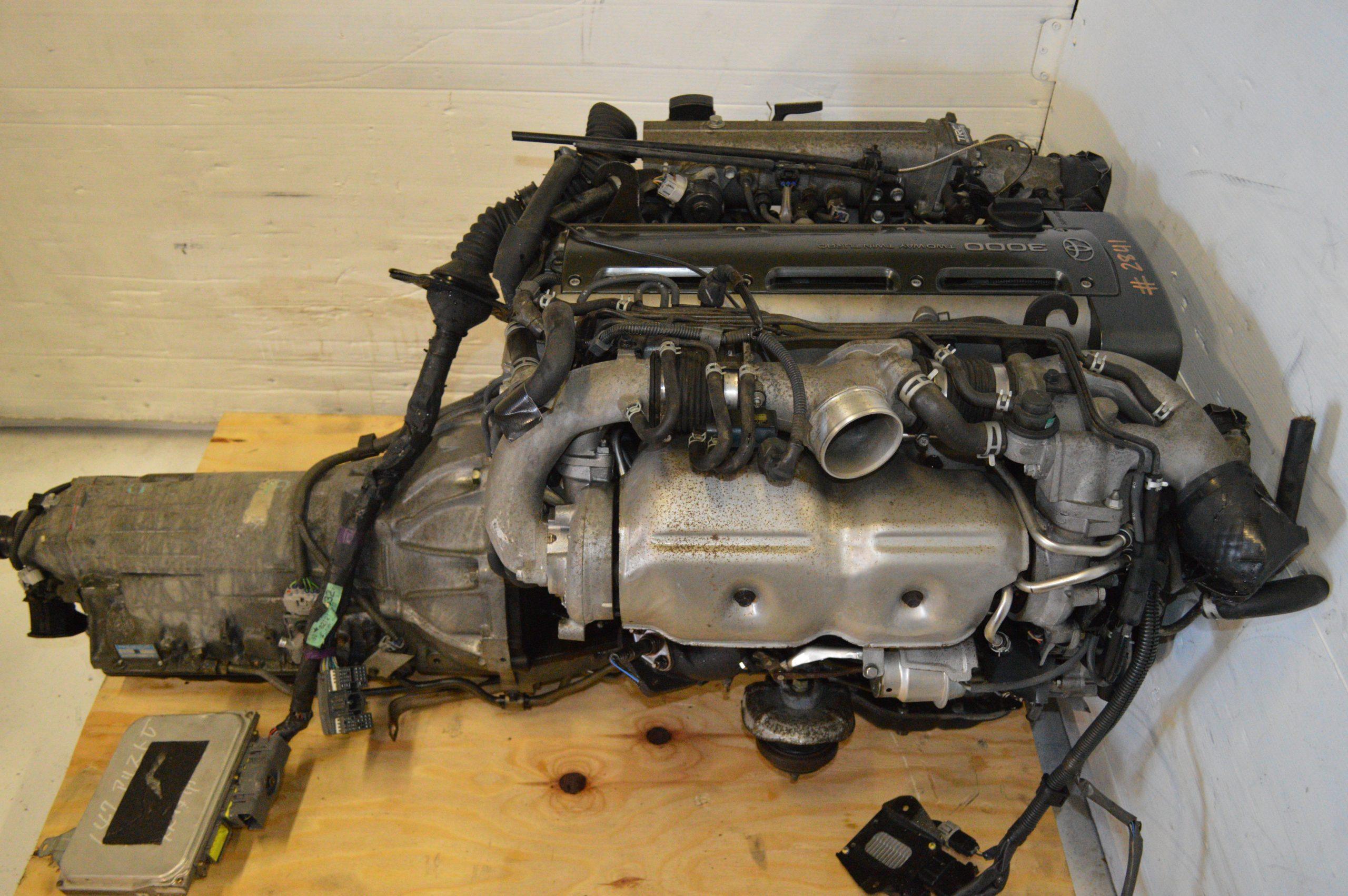 JDM 2JZ-GTE NON VVTI 3.0L TWIN TURBO MOTOR WITH AUTO TRANSMISSION & ECU.