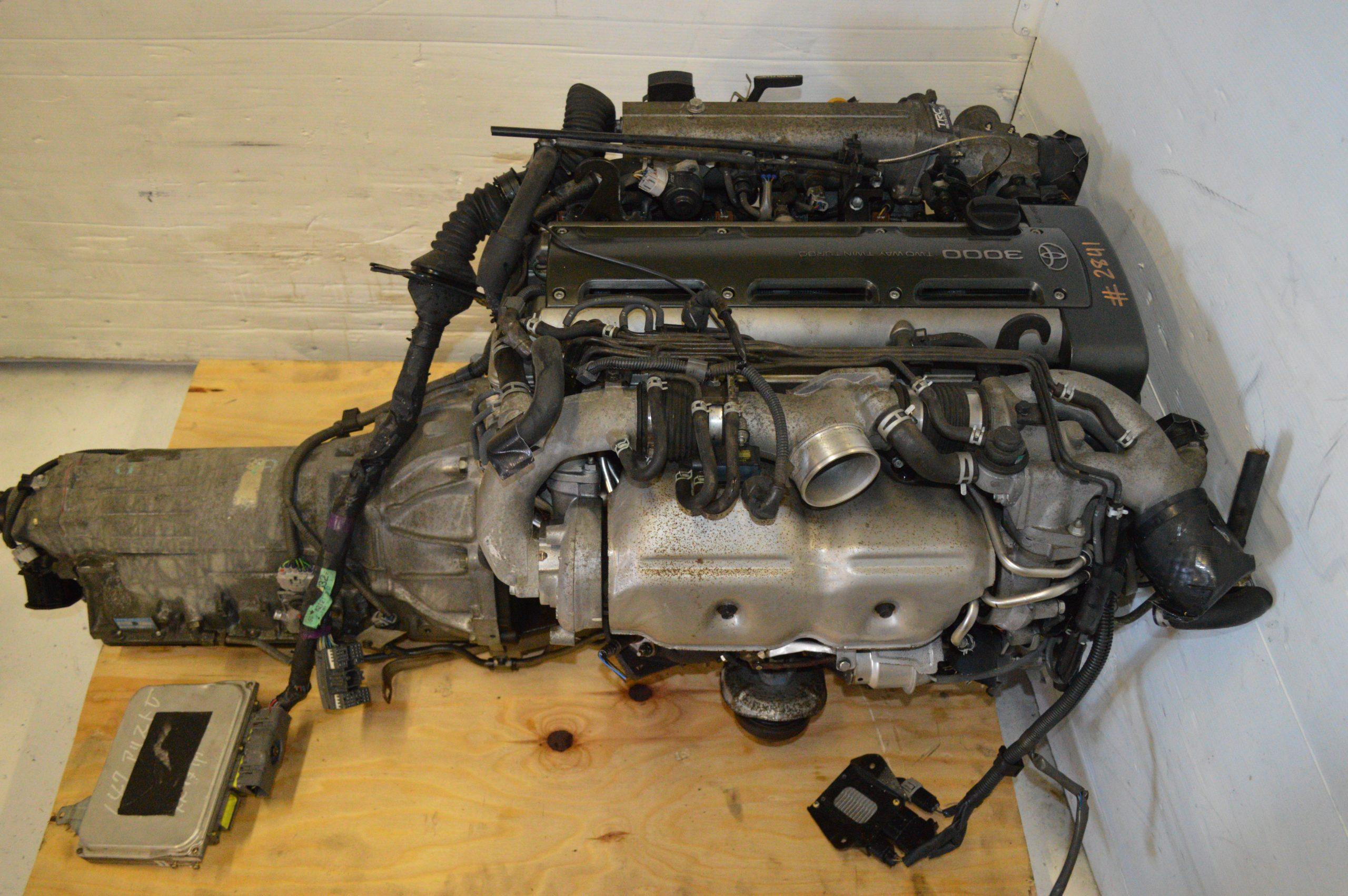 JDM 2JZ-GTE NON VVTI 3.0L TWIN TURBO MOTOR WITH AUTO TRANSMISSION & ECU.