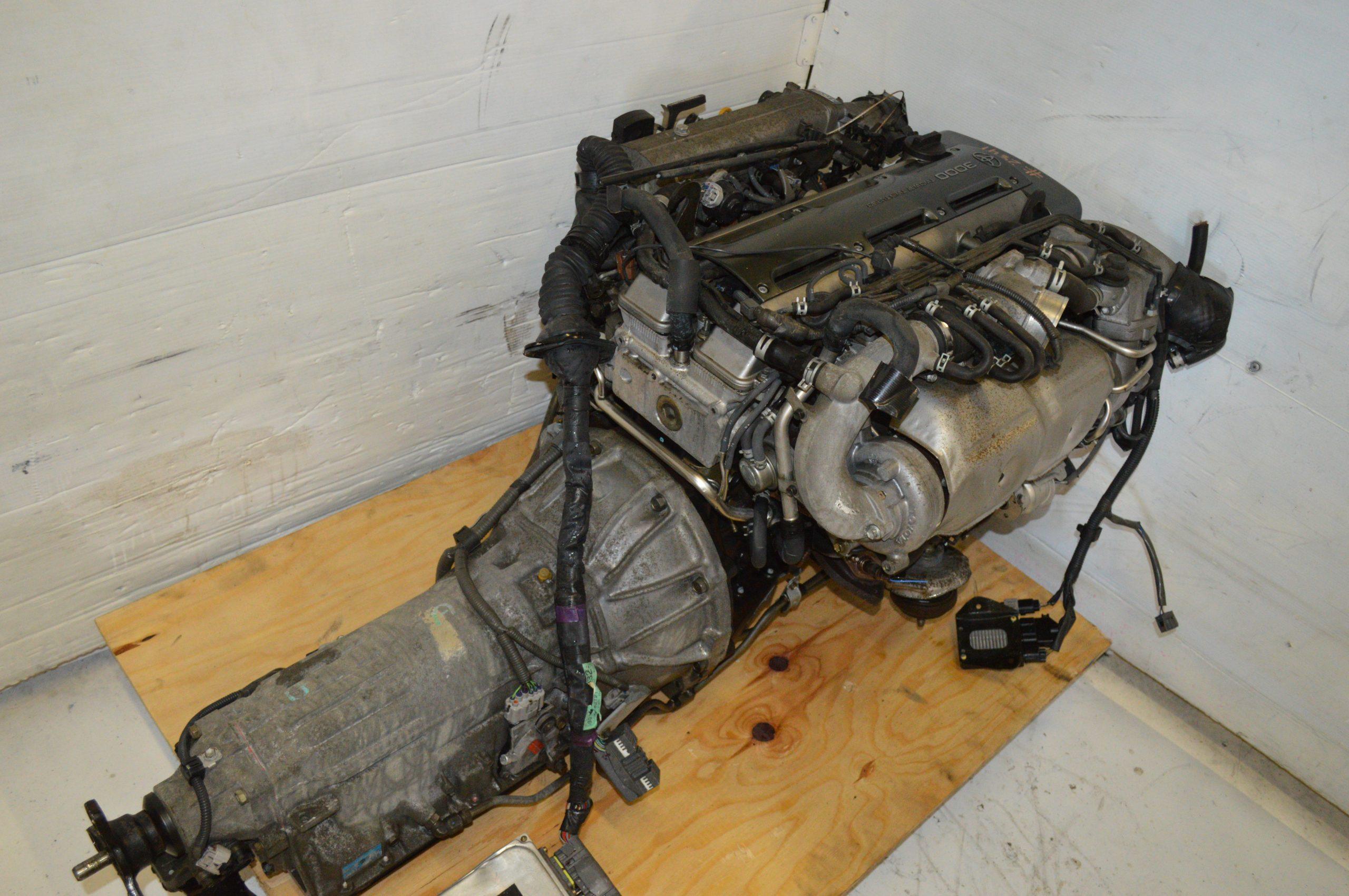 JDM 2JZ-GTE NON VVTI 3.0L TWIN TURBO MOTOR WITH AUTO TRANSMISSION & ECU.