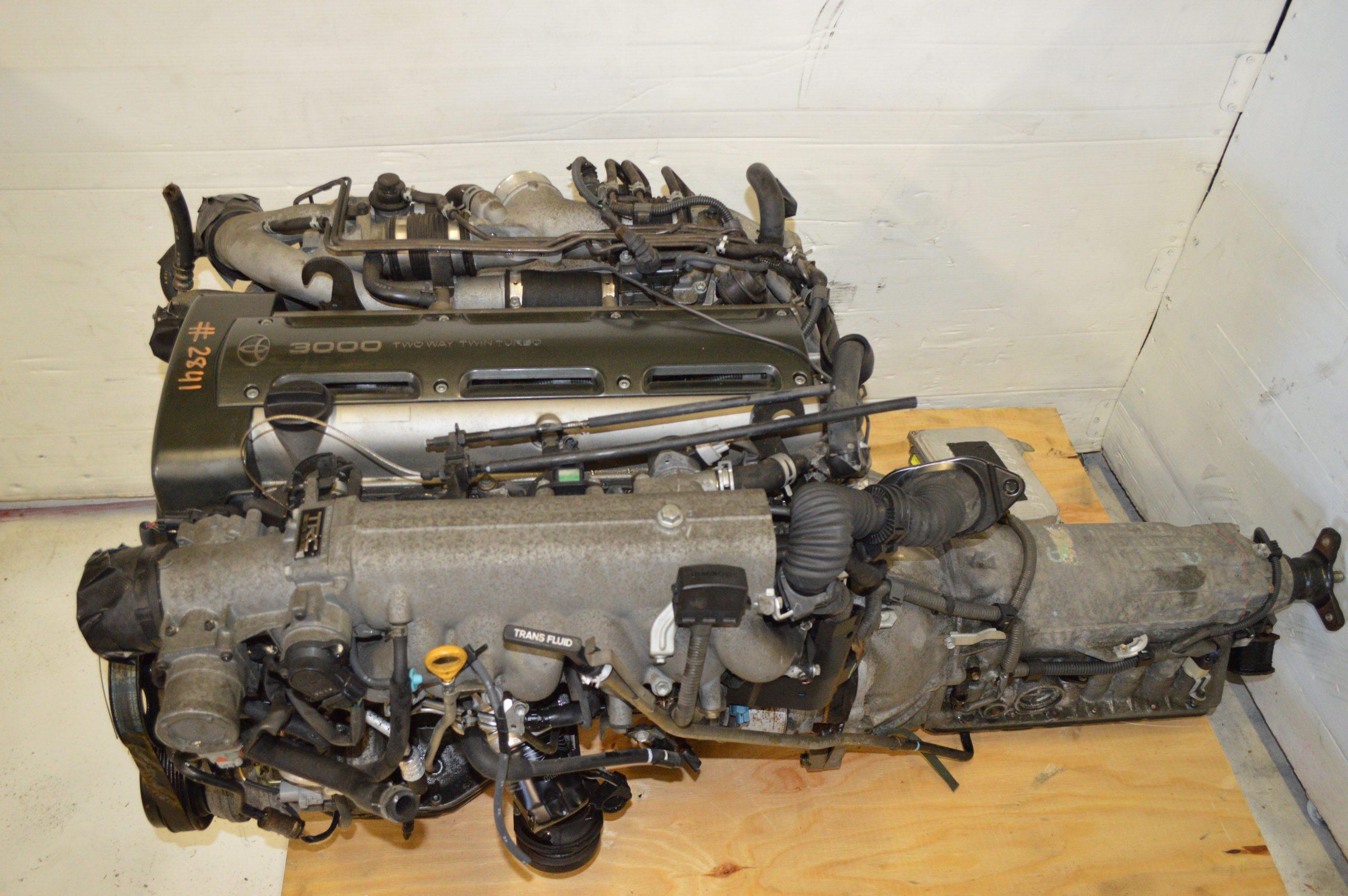 JDM 2JZ-GTE NON VVTI 3.0L TWIN TURBO MOTOR WITH AUTO TRANSMISSION & ECU.
