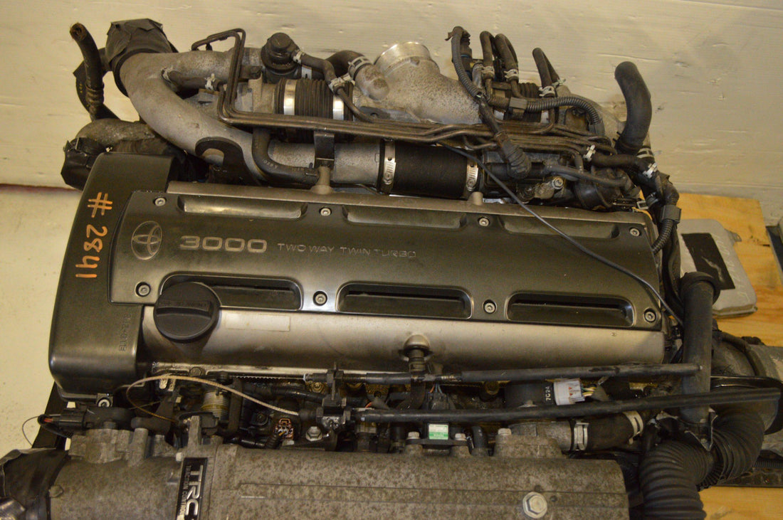 JDM 2JZ-GTE NON VVTI 3.0L TWIN TURBO MOTOR WITH AUTO TRANSMISSION & ECU.