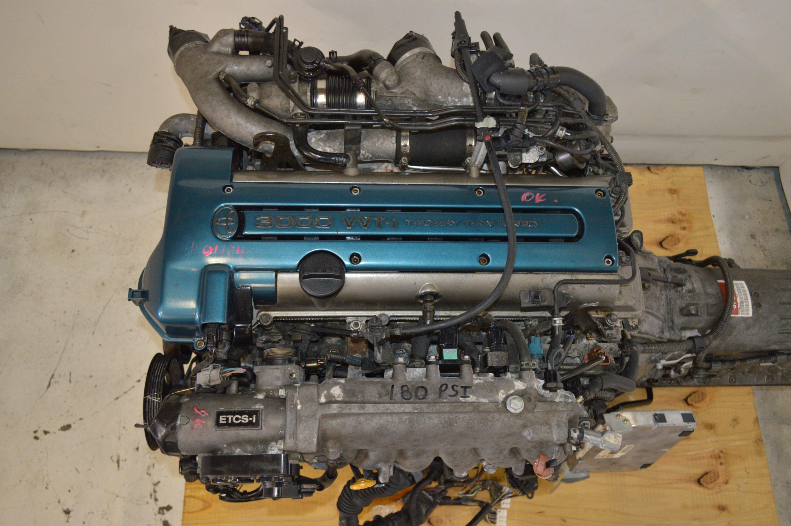 JDM 2JZ-GTE VVTI 3.0L TWIN TURBO MOTOR WITH AUTO TRANSMISSION & ECU.