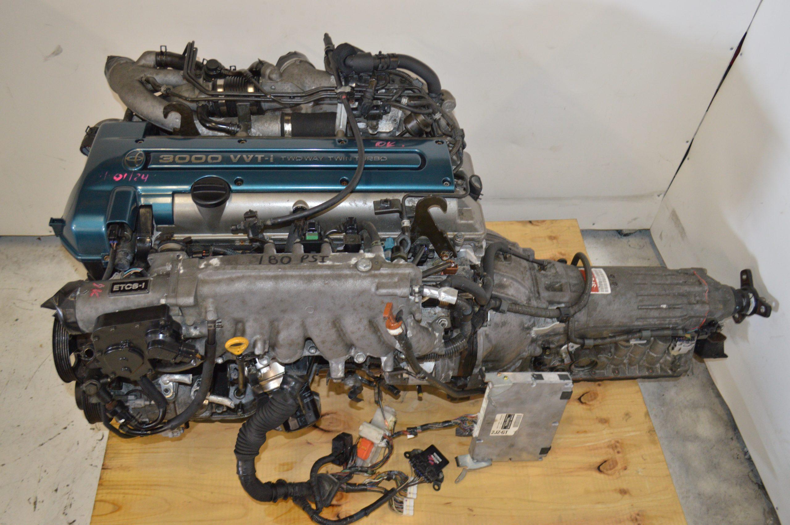 JDM 2JZ-GTE VVTI 3.0L TWIN TURBO MOTOR WITH AUTO TRANSMISSION & ECU.