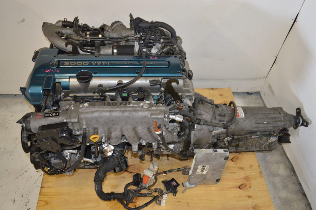 JDM 2JZ-GTE VVTI 3.0L TWIN TURBO MOTOR WITH AUTO TRANSMISSION & ECU.